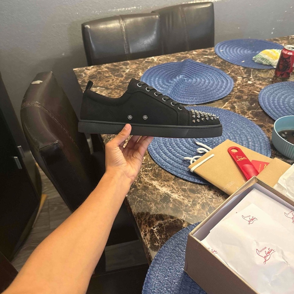 Christian Louboutin Black Studded Sneakers